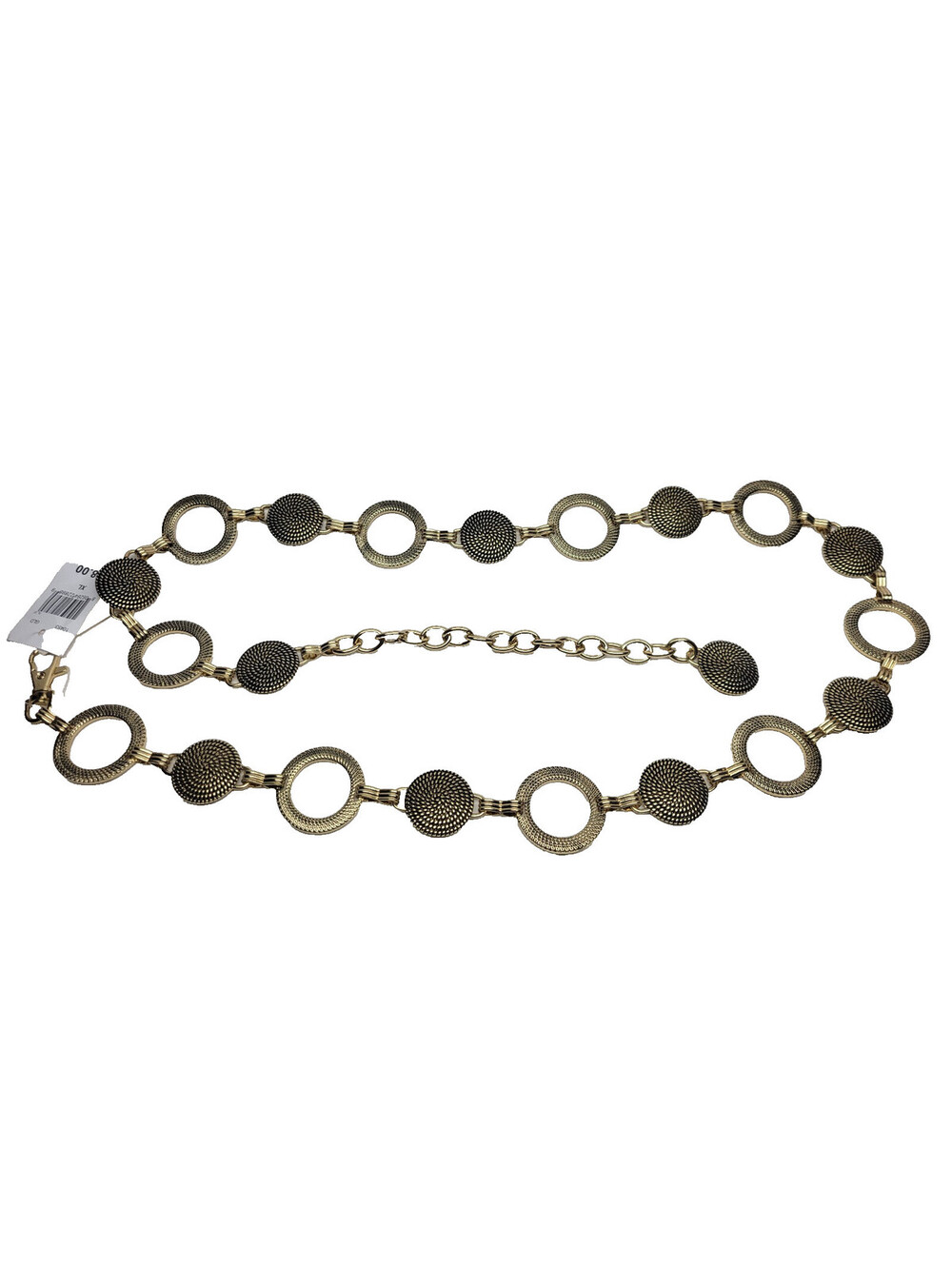 Fashion Focus Womens Gold Tone Round Circle Link Chain Metal Belt Size XL